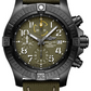 Breitling Avenger DLC-coated Titanium 45 MM -  Khaki Green Calfskin Leather Strap - Green Dial - V13317101L1X2