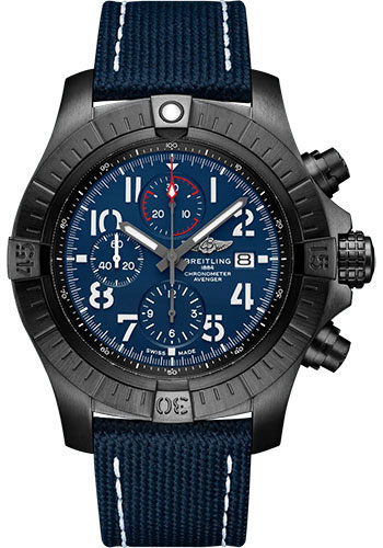 Breitling Avenger DLC-coated Titanium 48 MM - Blue Calfskin Strap - Blue Dial - V13375101C1X2