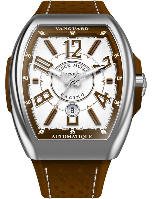 Franck Muller Vanguard Racing - 45 MM - Steel - White & Brown Arabic Dial - V45SCRCGBNACW