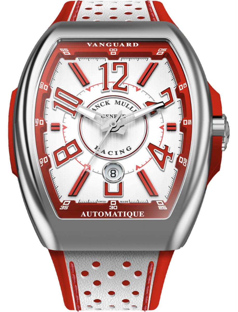 Franck Muller Vanguard Racing - 45 MM - Steel - White & Red Arabic Dial - V45SCRCGERACW