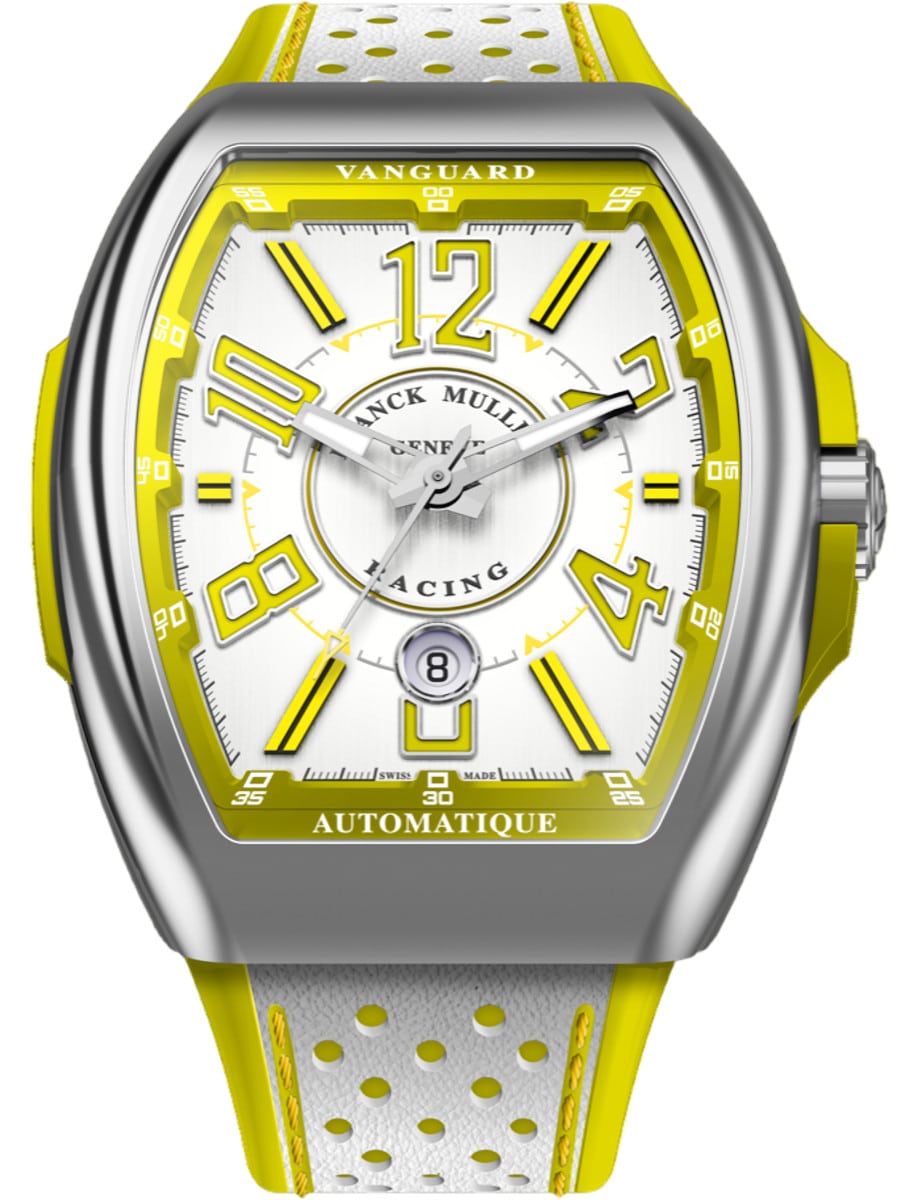 Franck Muller Vanguard Racing - 45 MM - Steel - White & Yellow Arabic Dial - V45SCRCGJAACW