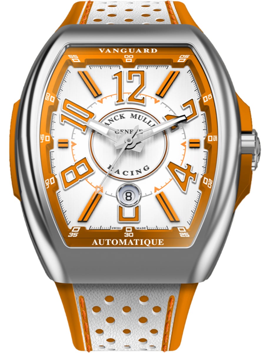 Franck Muller Vanguard Racing - 45 MM - Steel - White & Orange Arabic Dial - V45SCRCGORACW