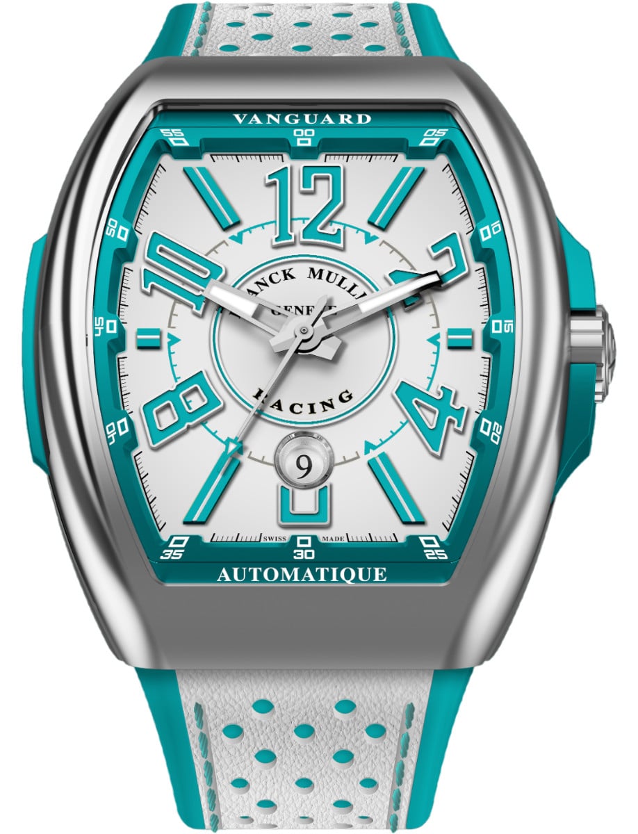 Franck Muller Vanguard Racing - 45 MM - Steel - White & Teal Arabic Dial - V45SCRCGTUACW