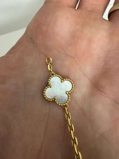 Van Cleef & Arpels Vintage Alhambra Bracelet - 18k Yellow Gold - MoP - 5 Motifs - VCARA41800