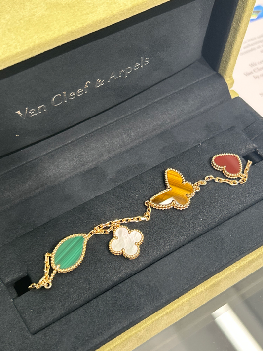 Van Cleef & Arpels Lucky Alhambra Bracelet - 18k Yellow Gold - 4 Motifs - VCARD79600
