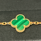 Van Cleef & Arpels Vintage Alhambra Bracelet - 18k Yellow Gold - Malachite - 5 Motifs - VCARL80900