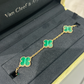 Van Cleef & Arpels Vintage Alhambra Bracelet - 18k Yellow Gold - Malachite - 5 Motifs - VCARL80900