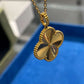 Van Cleef & Arpels Vintage Alhambra Necklace - 18k Yellow Gold - Guilloché - 1 Motif - VCARP4KO00