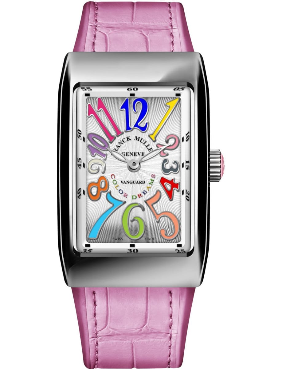 Franck Muller Vanguard Long Island - 26 MM - Steel - Silver & Colored Dial - VLI26QZCODRACE-P