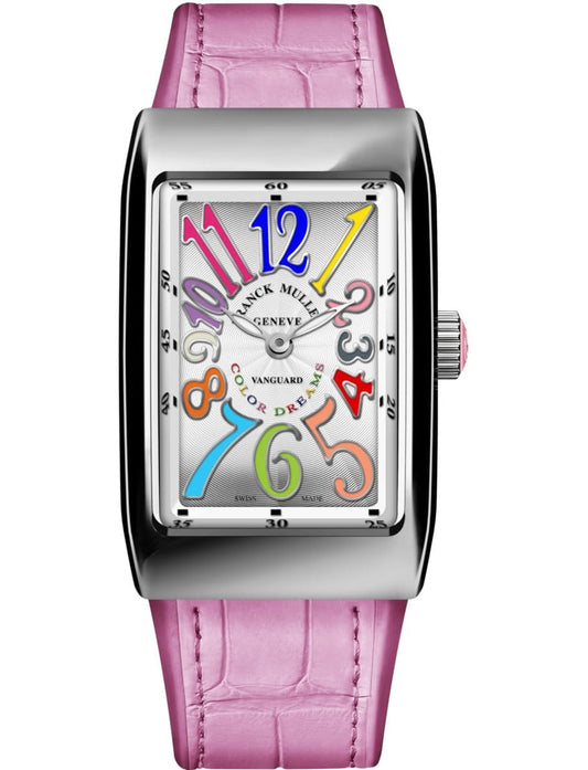 Franck Muller Vanguard Long Island - 26 MM - Steel - Silver & Colored Dial - VLI26QZCODRACE-P