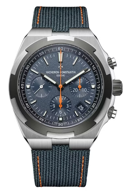Vacheron Constantin - Overseas "Everest" - Limited Edition - 42.5 MM - Titanium and Stainless Steel - Grey/Blue Dial - Grey Fabric Bracelet - 5510-000T-B923