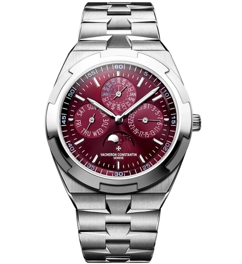 Vacheron Constantin Overseas Chronograph White Gold 41.5 MM - White Gold Bracelet - Burgundy Dial - 4300V/220G-H151