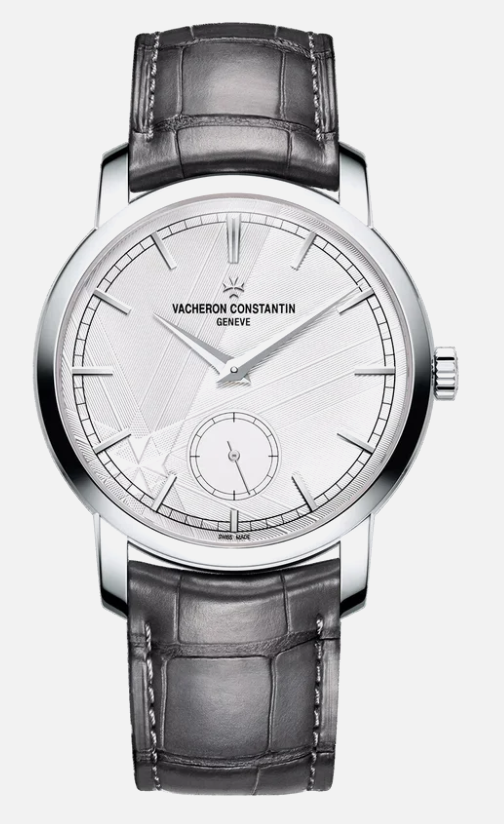 Vacheron Constantin Traditionnelle Platinum 38 MM - Black Leather Strap - Silver Dial - 82172/000P-H062