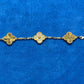 Van Cleef & Arpels Vintage Alhambra Bracelet - 18k Yellow Gold - Diamond - 5 Motifs - Tw. 1 ct - VCARP4KN00