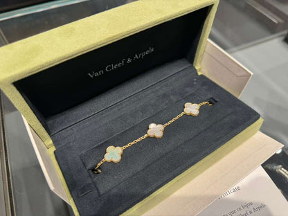 Van Cleef & Arpels Vintage Alhambra Bracelet - 18k Yellow Gold - MoP - 5 Motifs - VCARA41800