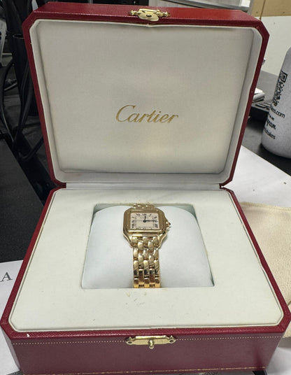 Cartier Panthére De Cartier Yellow Gold (Large Model) 29 MM - Yellow Gold Bracelet - Yellow Gold Bezel - White Dial - W25014B9