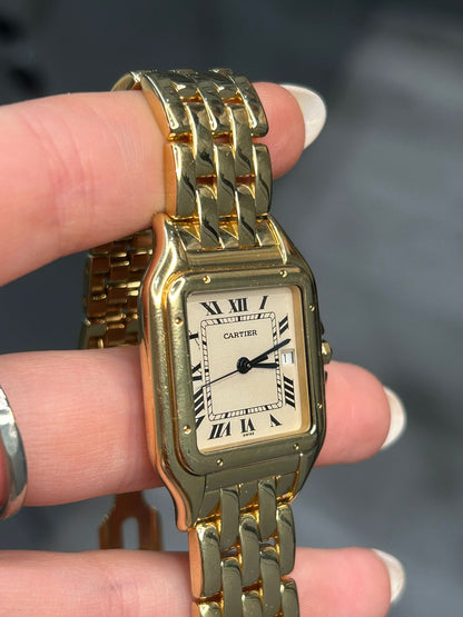 Cartier Panthére De Cartier Yellow Gold (Large Model) 29 MM - Yellow Gold Bracelet - Yellow Gold Bezel - White Dial - W25014B9