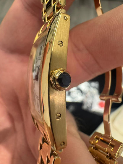 Cartier - Tank Americaine - Ladies Watch - 19.0 MM x 35.0 MM - Yellow Gold - White Dial - W26015K2