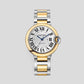 Cartier Ballon Bleu Stainless Steel 36 MM (Medium Model) - Stainless Steel & Yellow Gold Bracelet - Silvered Guilloché Dial - W2BB0038