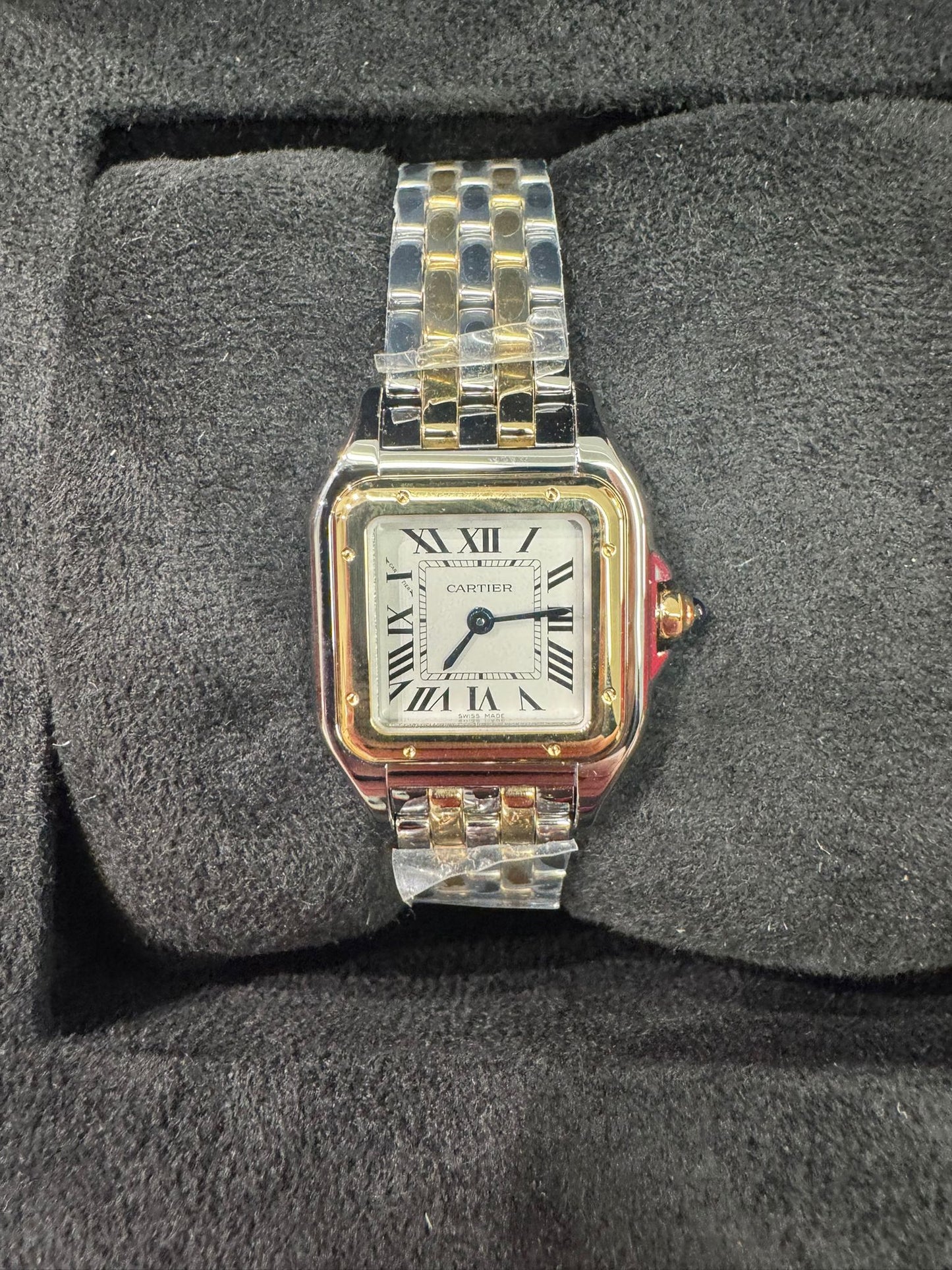 Cartier Panthére De Cartier Yellow Gold and Stainless Steel (Small Model) - 30 MM x 23 MM - Yellow Gold ans Stainless Steel Bracelet - Yellow Gold Bezel - Silvered Dial - W2PN0018