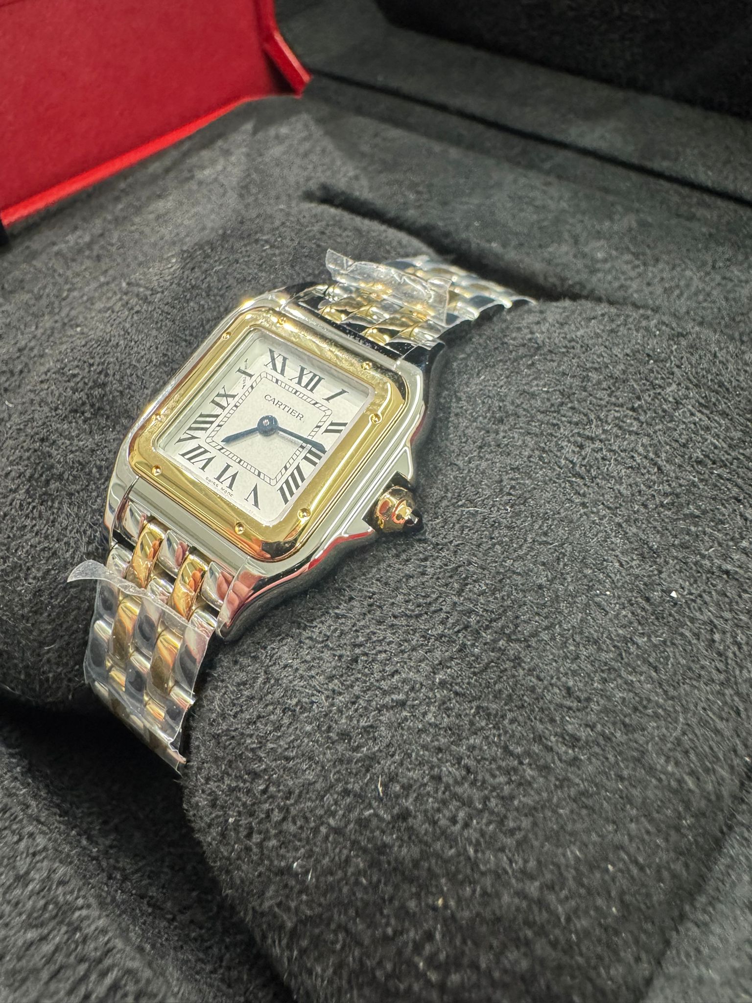 Cartier Panthére De Cartier Yellow Gold and Stainless Steel (Small Model) - 30 MM x 23 MM - Yellow Gold ans Stainless Steel Bracelet - Yellow Gold Bezel - Silvered Dial - W2PN0018
