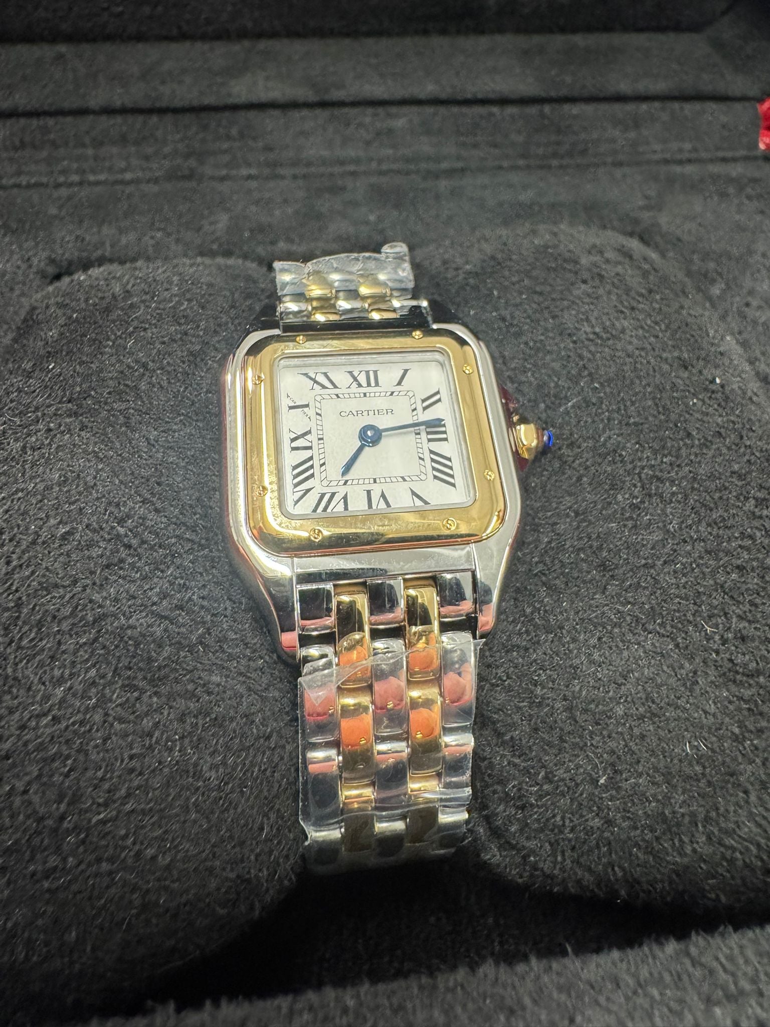 Cartier Panthére De Cartier Yellow Gold and Stainless Steel (Small Model) - 30 MM x 23 MM - Yellow Gold ans Stainless Steel Bracelet - Yellow Gold Bezel - Silvered Dial - W2PN0018