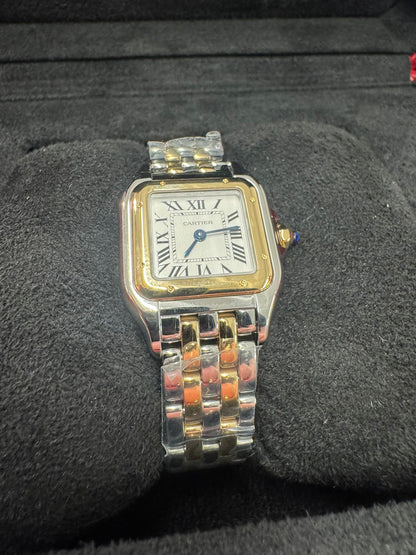 Cartier Panthére De Cartier Yellow Gold and Stainless Steel (Small Model) - 30 MM x 23 MM - Yellow Gold ans Stainless Steel Bracelet - Yellow Gold Bezel - Silvered Dial - W2PN0018