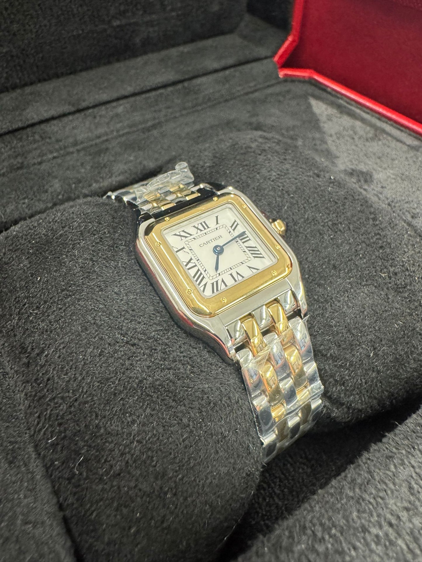 Cartier Panthére De Cartier Yellow Gold and Stainless Steel (Small Model) - 30 MM x 23 MM - Yellow Gold ans Stainless Steel Bracelet - Yellow Gold Bezel - Silvered Dial - W2PN0018