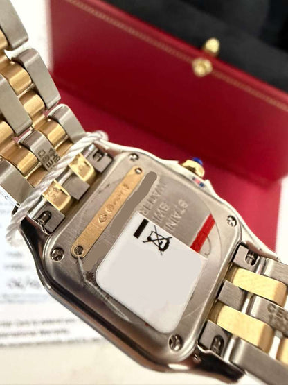 Cartier Panthére De Cartier Yellow Gold and Stainless Steel (Small Model) - 30 MM x 23 MM - Yellow Gold and Stainless Steel Bracelet - Yellow Gold Bezel - Silvered Dial - W2PN0018