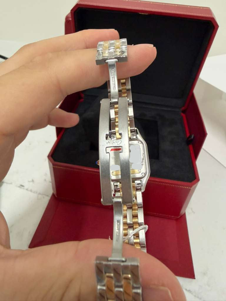 Cartier Panthére De Cartier Yellow Gold and Stainless Steel (Small Model) - 30 MM x 23 MM - Yellow Gold and Stainless Steel Bracelet - Yellow Gold Bezel - Silvered Dial - W2PN0018