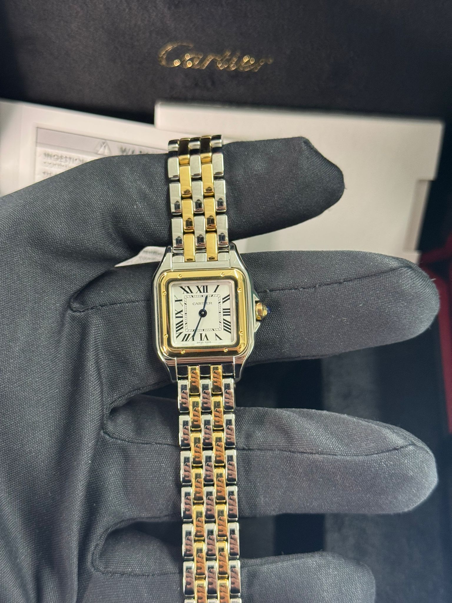 Cartier Panthére De Cartier Yellow Gold and Stainless Steel (Small Model) - 30 MM x 23 MM - Yellow Gold ans Stainless Steel Bracelet - Yellow Gold Bezel - Silvered Dial - W2PN0018