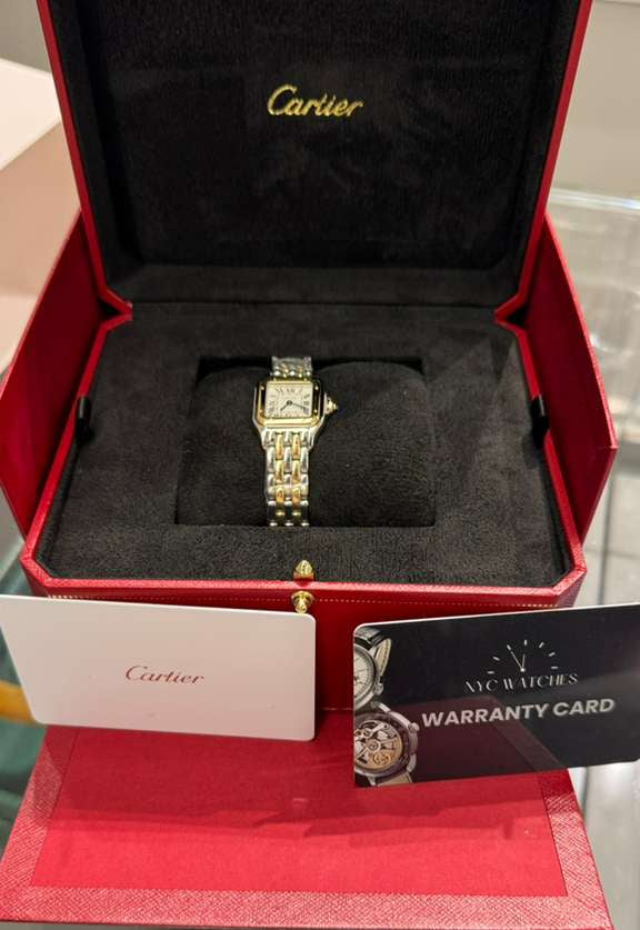 Cartier Panthére De Cartier Yellow Gold and Stainless Steel (Small Model) - 30 MM x 23 MM - Yellow Gold ans Stainless Steel Bracelet - Yellow Gold Bezel - Silvered Dial - W2PN0018