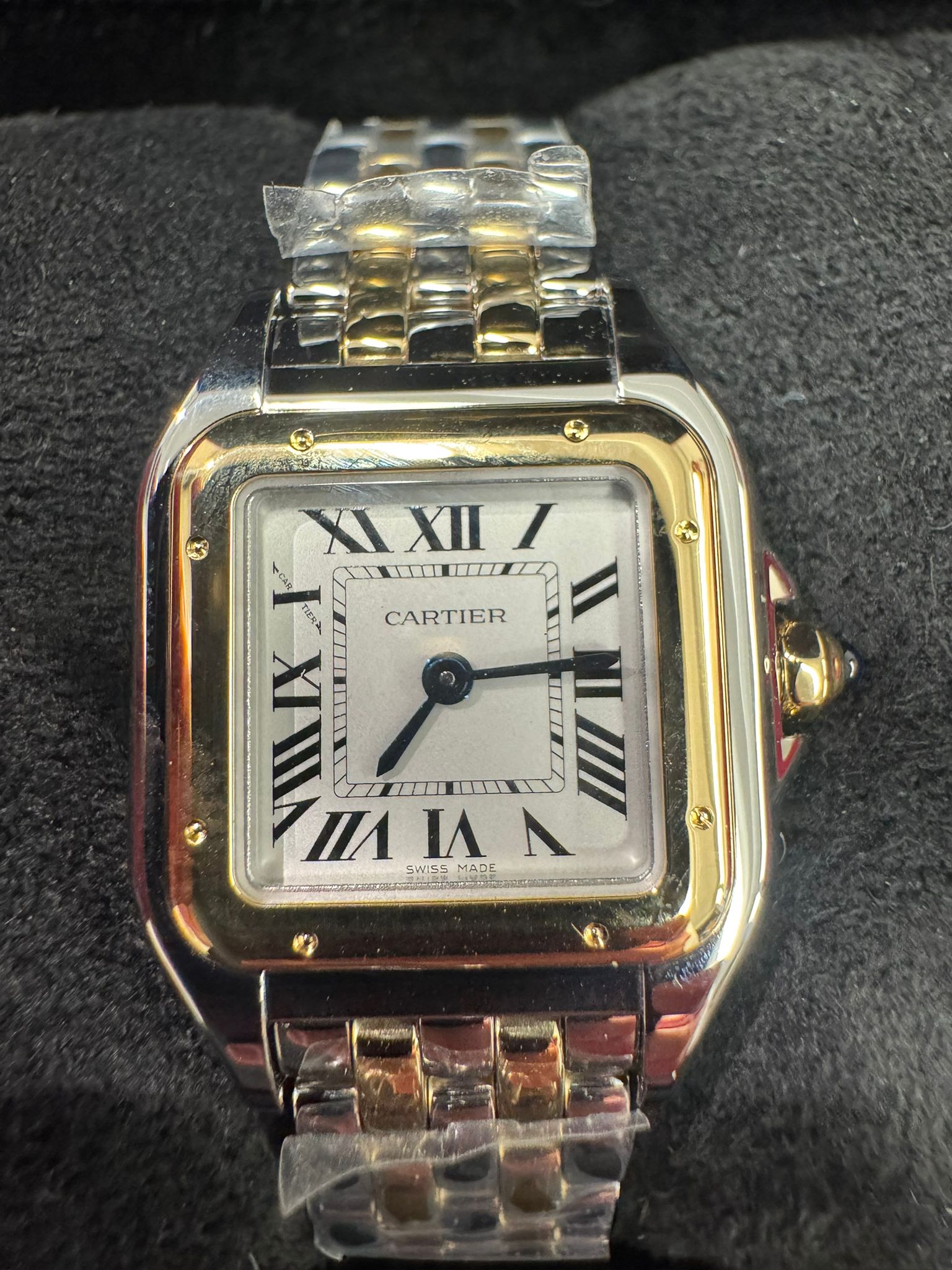 Cartier Panthére De Cartier Yellow Gold and Stainless Steel (Small Model) - 30 MM x 23 MM - Yellow Gold ans Stainless Steel Bracelet - Yellow Gold Bezel - Silvered Dial - W2PN0018