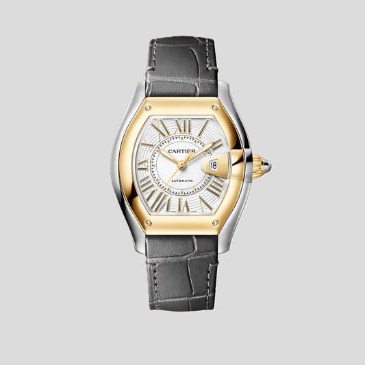 Cartier Roadster Watch - Steel and Yellow Gold - 42 MM - White Roman Dial - W2RD0009