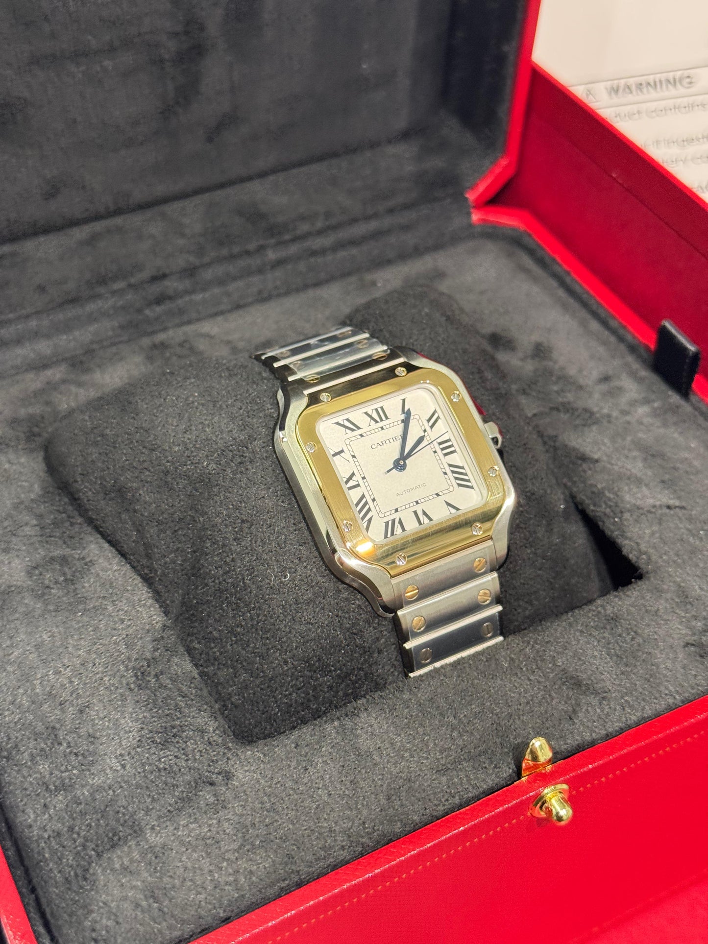 Cartier Santos de Cartier Stainless Steel 35.1 MM (Medium Model) - Stainless Steel Bracelet - White Dial - W2SA0016
