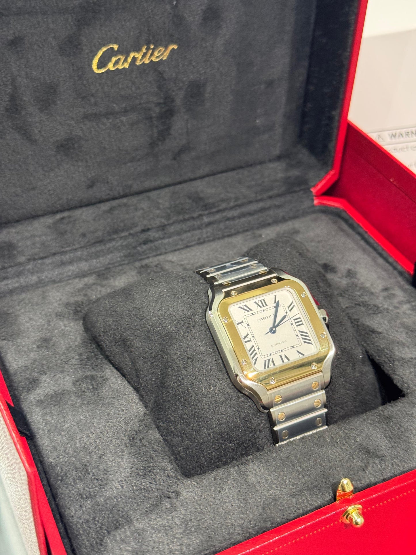 Cartier Santos de Cartier Stainless Steel 35.1 MM (Medium Model) - Stainless Steel Bracelet - White Dial - W2SA0016