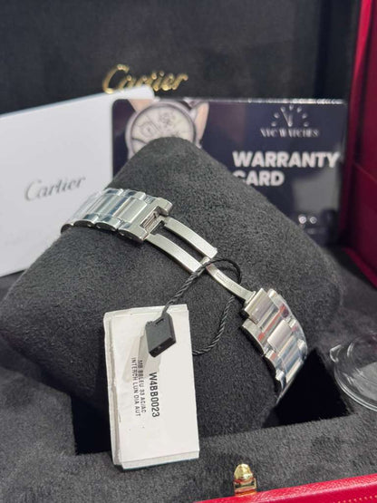 Cartier Ballon Bleu Stainless Steel Diamond 33 MM - Stainless Steel Bracelet - White Dial - W4BB0023