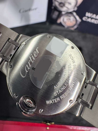 Cartier Ballon Bleu Stainless Steel Diamond 33 MM - Stainless Steel Bracelet - White Dial - W4BB0023