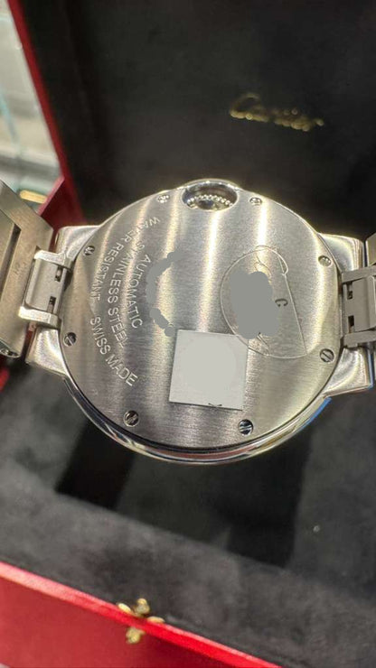 Cartier Ballon Bleu Stainless Steel Diamond 33 MM (Small Model) - Stainless Steel Bracelet - Pink Dial - W4BB0037