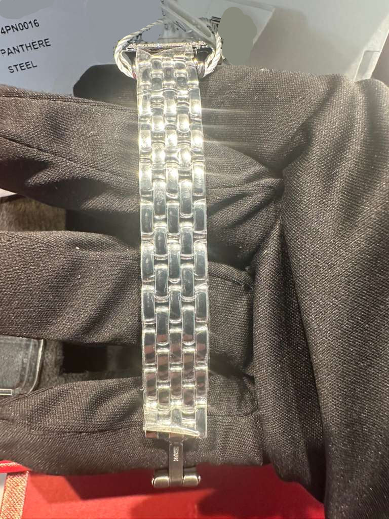 Cartier Panthére De Cartier Stainless Steel (Small Model) 22 MM - Stainless Steel Bracelet - Diamond Bezel - White Dial - W4PN0016