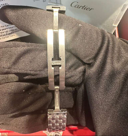 Cartier Panthére De Cartier Stainless Steel (Small Model) 22 MM - Stainless Steel Bracelet - Diamond Bezel - White Dial - W4PN0016