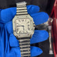 Cartier Santos de Cartier Stainless Steel 35.1 MM (Medium Model) - Stainless Steel Bracelet - White Dial - W4SA0005