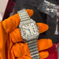 Cartier Santos de Cartier Stainless Steel 35.1 MM (Medium Model) - Stainless Steel Bracelet - White Dial - W4SA0005