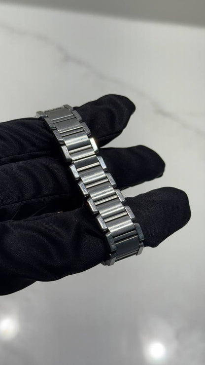 Cartier Tank Stainless Steel (Small Model) 25 MM - Stainless Steel Bracelet - Stainless Steel Bezel - White Dial - W51008Q3