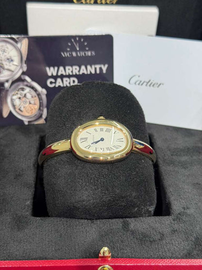 Cartier - Baignoire (Small model) - 23 MM - Yellow Gold - Silvered Dial - WGBA0025 - Size 16