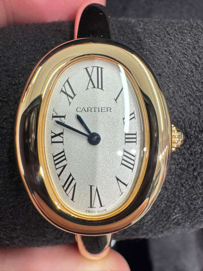 Cartier - Baignoire (Small model) - 23 MM - Yellow Gold - Silvered Dial - WGBA0025 - Size 16