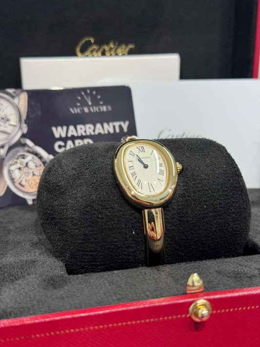 Cartier - Baignoire (Small model) - 23 MM - Yellow Gold - Silvered Dial - WGBA0025 - Size 16