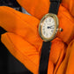 Cartier Baignoire Yellow Gold 24.6 MM (Mini model) - Black Patent Leather Strap - Silvered Dial - WGBA0075
