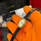 Cartier Baignoire Yellow Gold 24.6 MM (Mini model) - Black Patent Leather Strap - Silvered Dial - WGBA0075