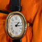 Cartier Baignoire Yellow Gold 24.6 MM (Mini model) - Black Patent Leather Strap - Silvered Dial - WGBA0075